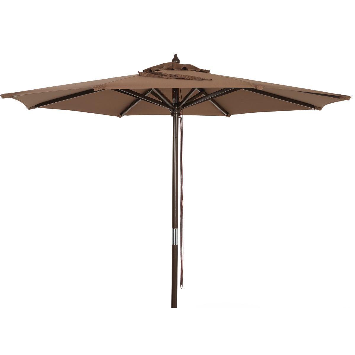 Item 804878, Decorative wood pole market umbrella.