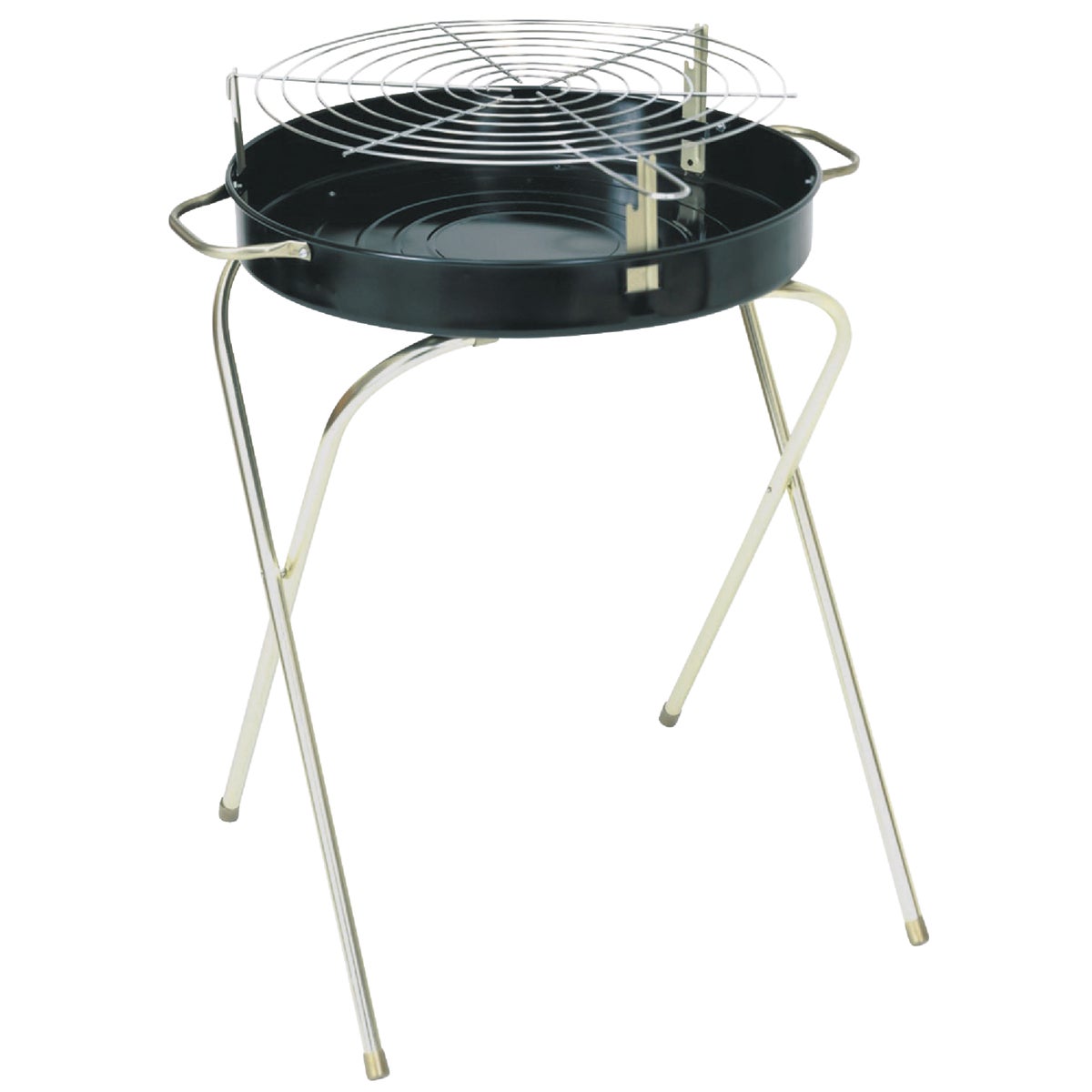 Item 804936, Heavy-duty stamped steel construction. 3-position adjustable cooking grid.