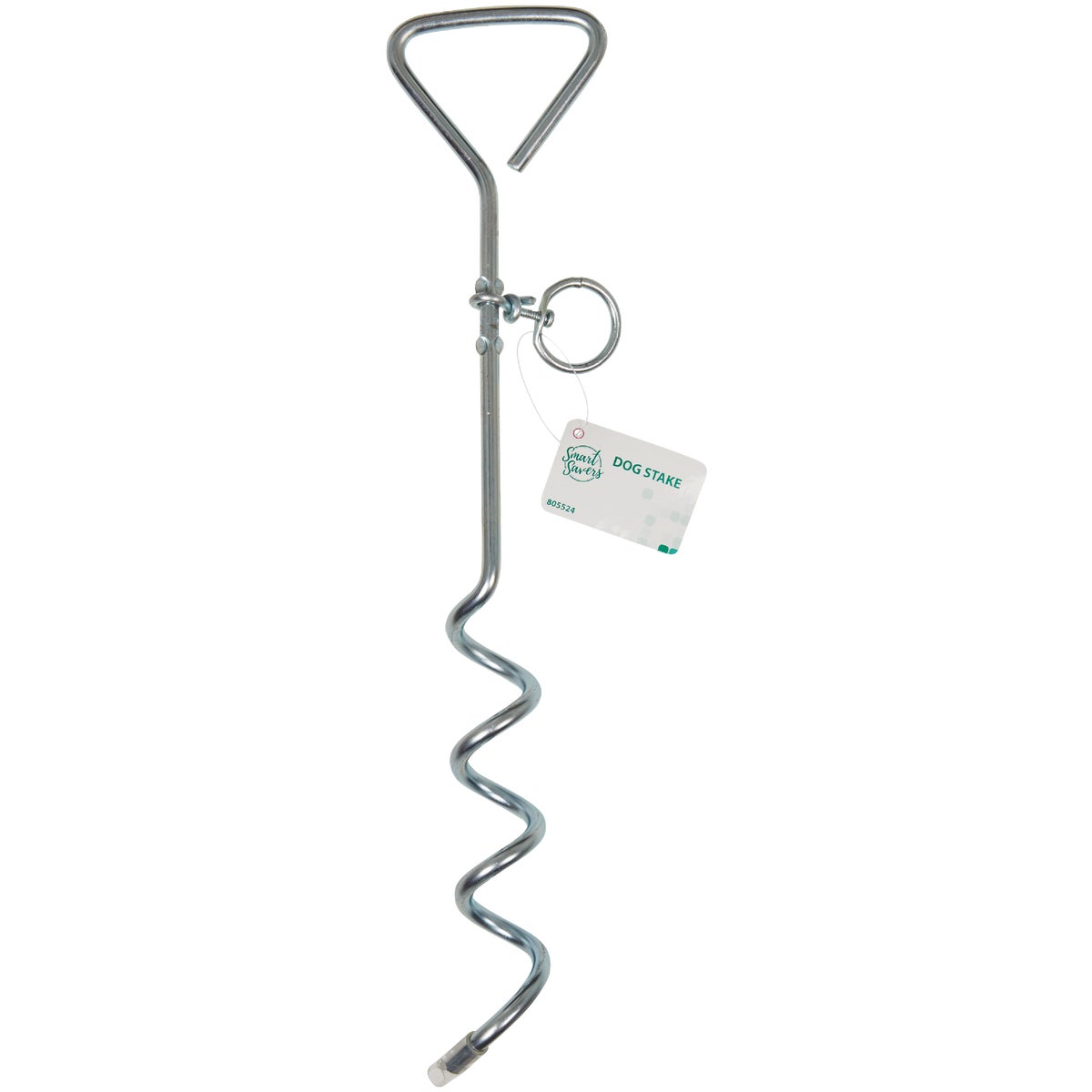 Item 805524, Smart Savers corkscrew style dog tie-out stake.