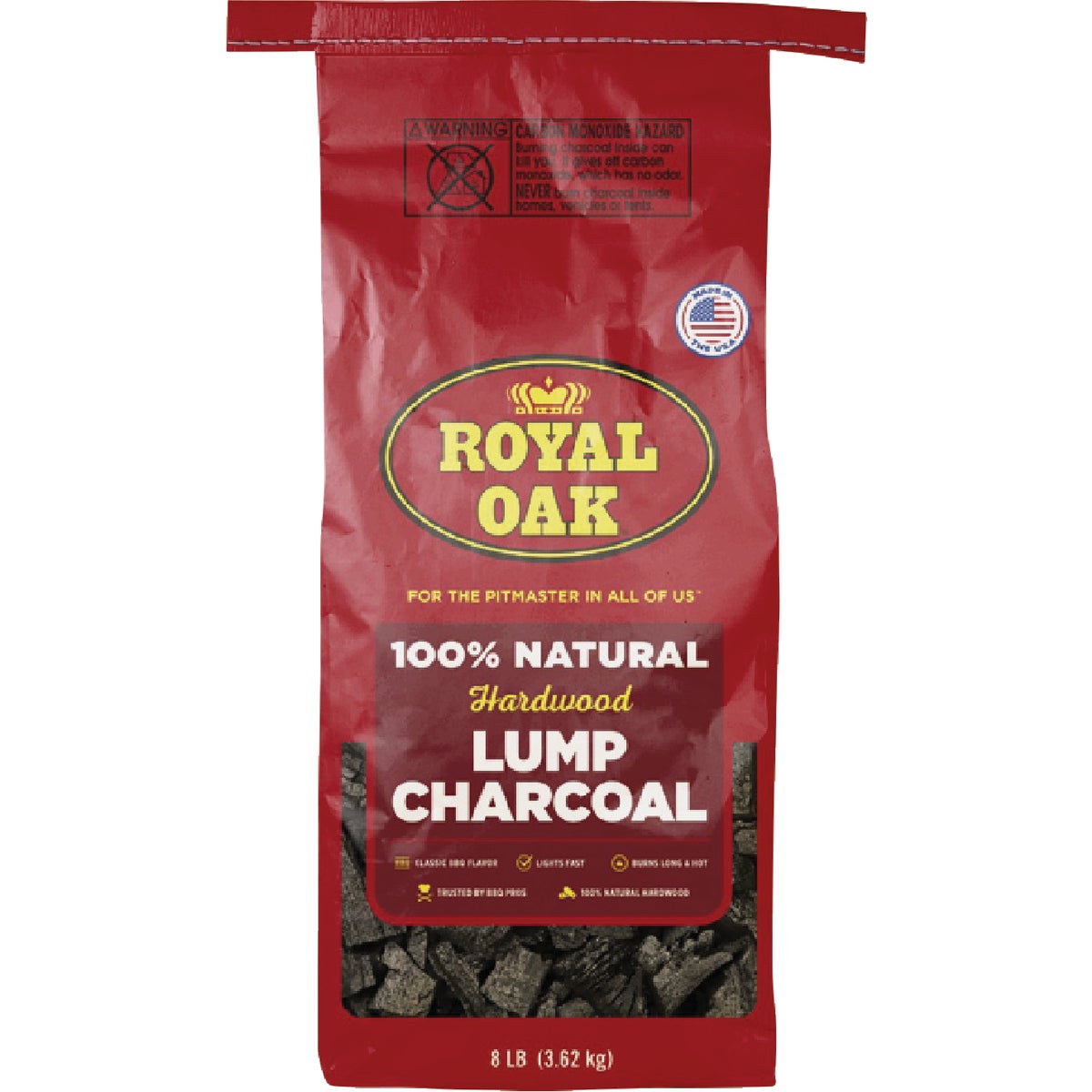 Item 809233, 100% hardwood lump charcoal from Royal Oak lights easily and burns clean