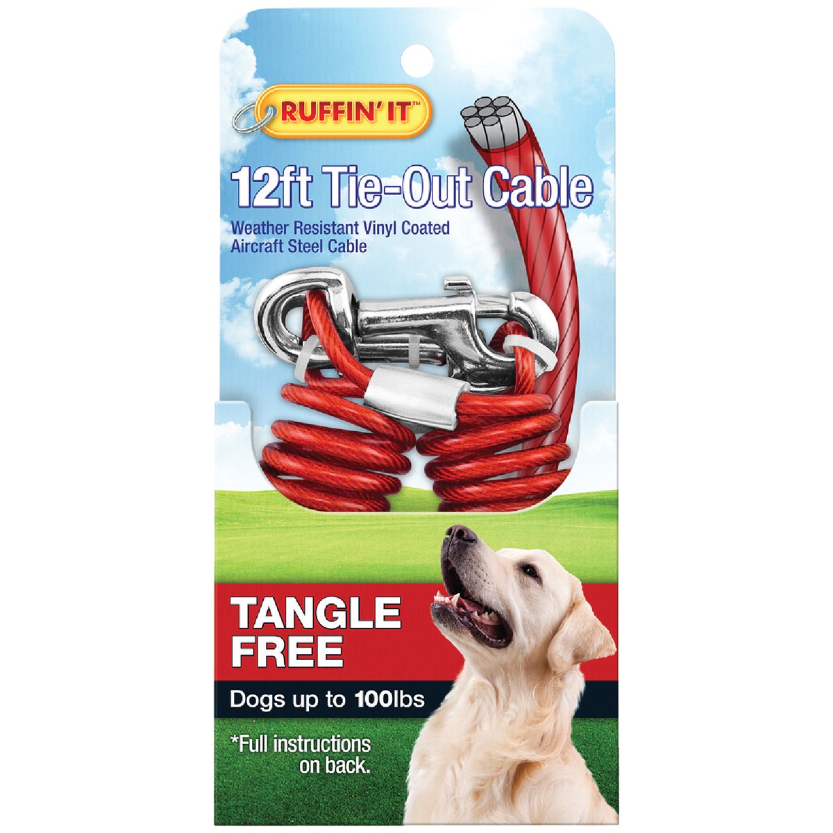 Item 810572, Tie-out cable for use with dogs up to 100 pounds.