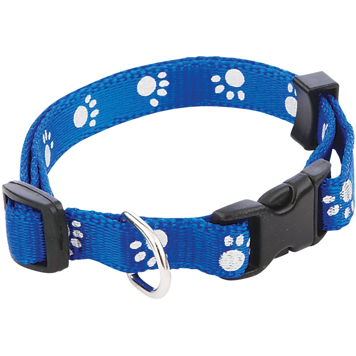 Item 810886, Durable nylon dog collar with a fun paw print style.