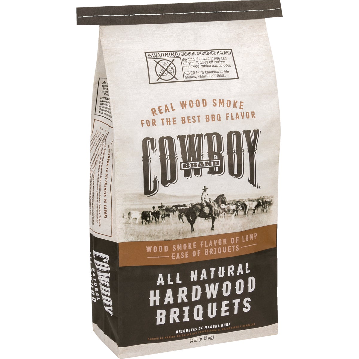 Item 816477, Cowboy all natural charcoal briquets are made up of 95% hardwood charcoal 