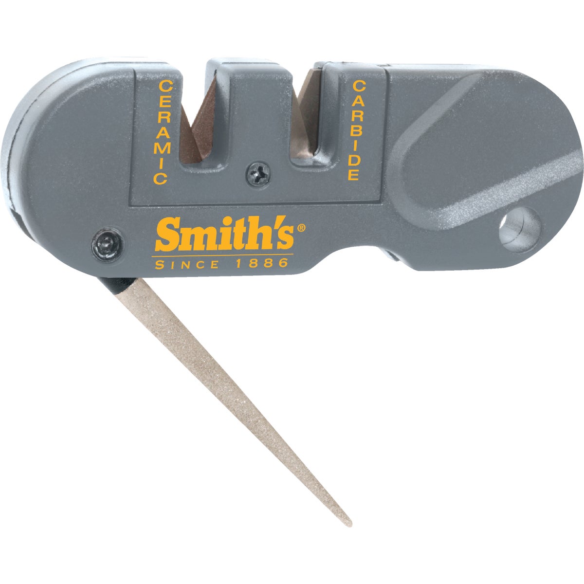 Item 817767, Smith's pocket pal combination ceramic, carbide and diamond knife sharpener