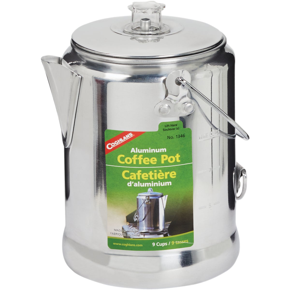Item 824488, 9-cup camping coffee pot.