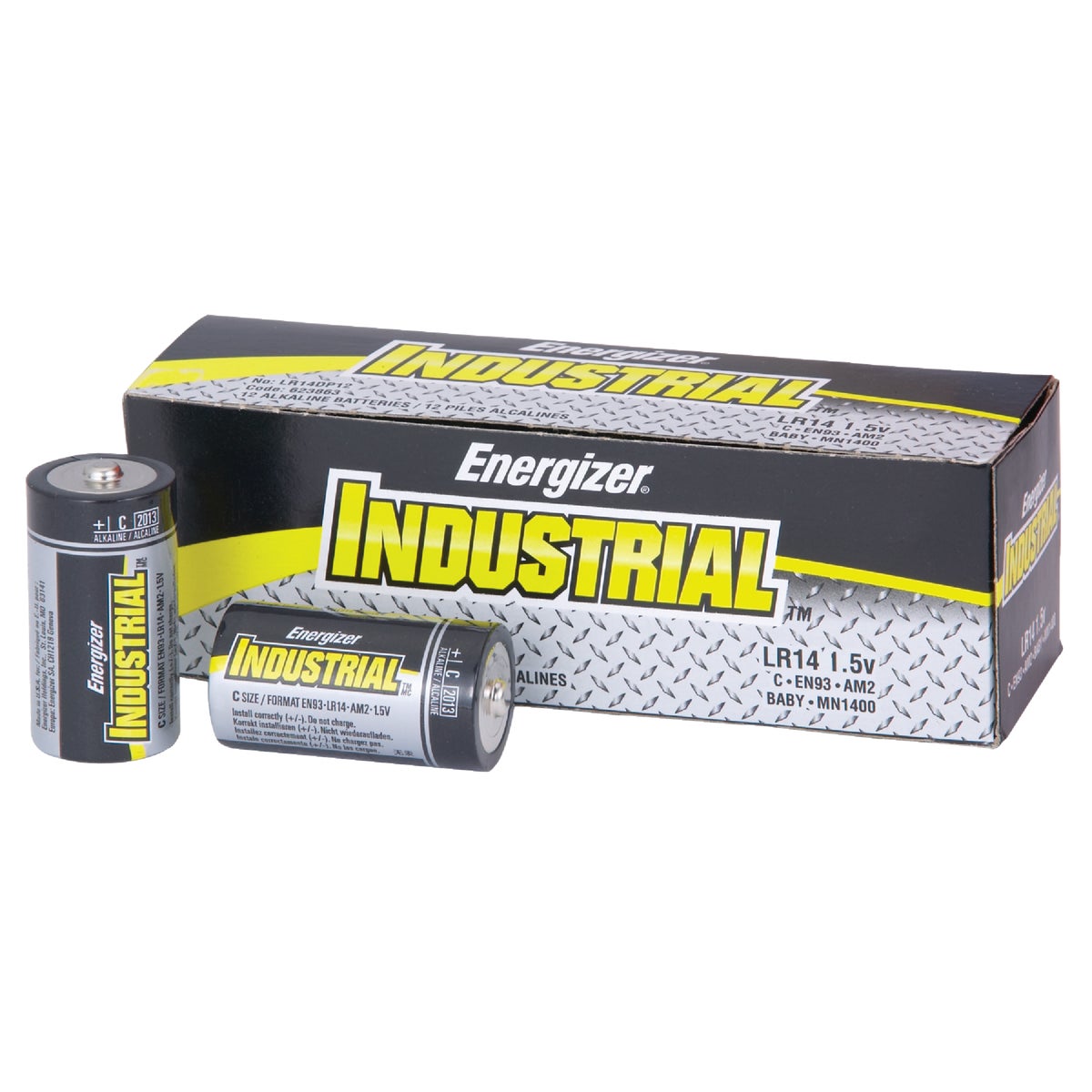 Item 825174, Industrial strength batteries featuring zinc-manganese dioxide chemistry.