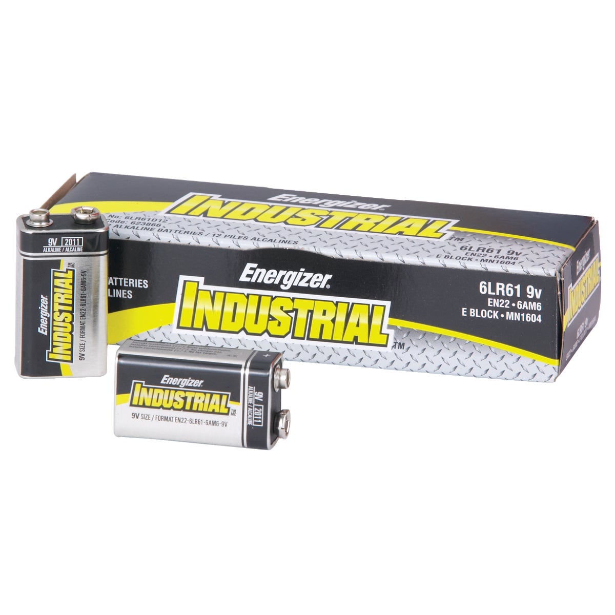 Item 825247, Industrial strength batteries featuring zinc-manganese dioxide chemistry.