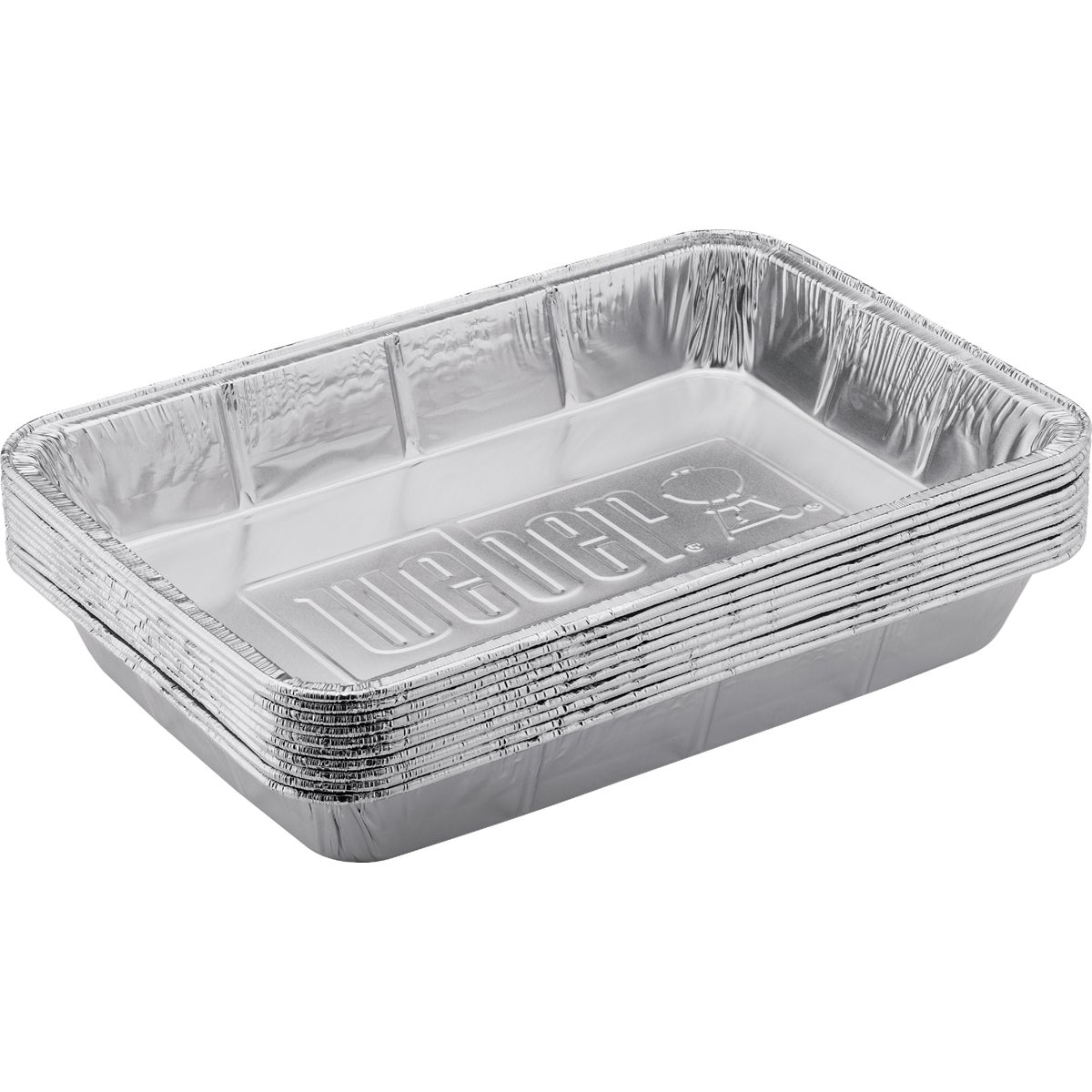 Item 828625, Disposable aluminum pans are designed for indirect cooking.