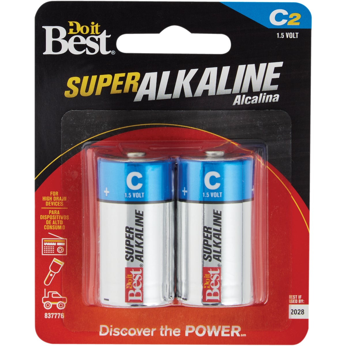 Item 837776, Top-quality C super alkaline batteries.
