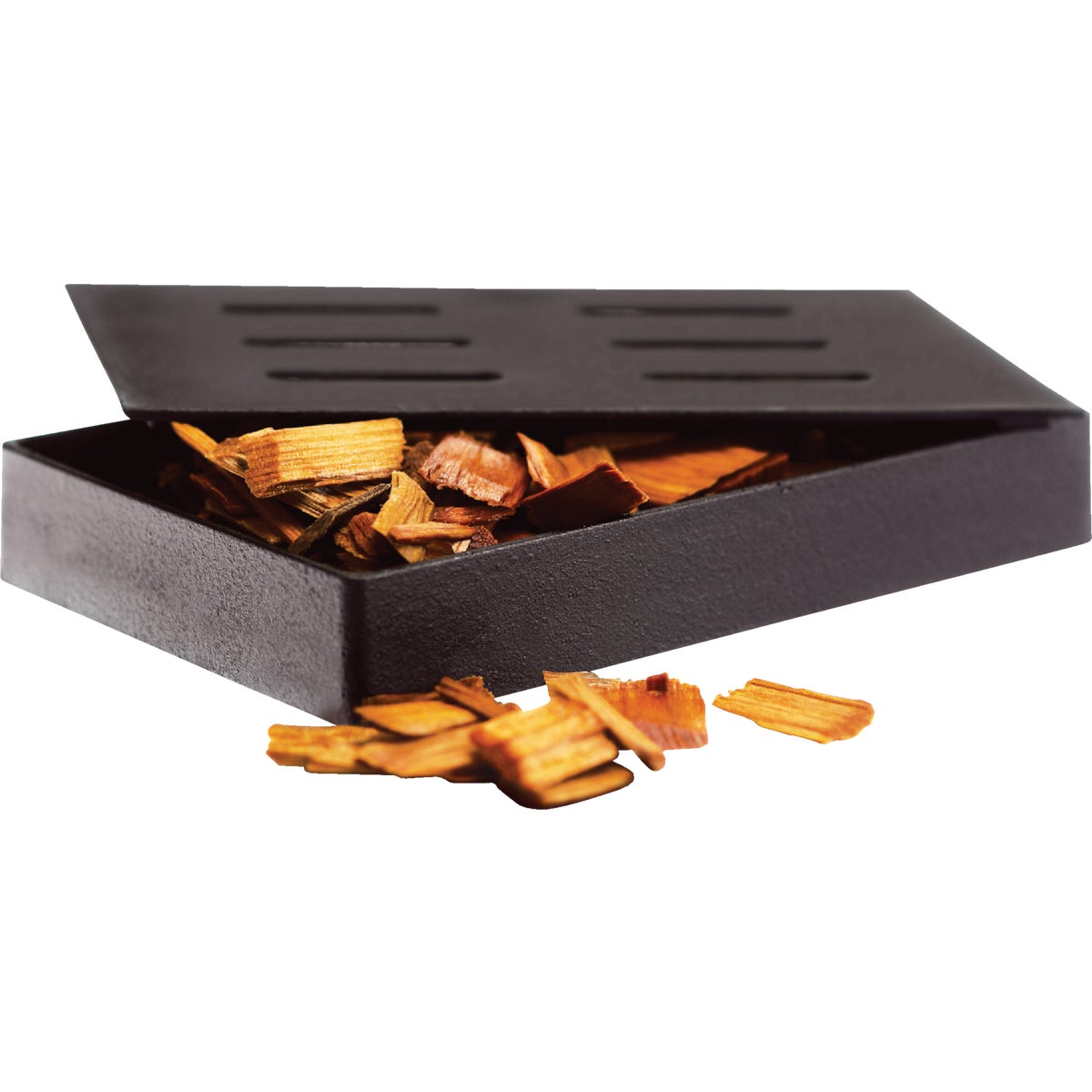 Item 838969, Add real smoke flavor by adding smoking chips to the 4" x 5" cast-iron box