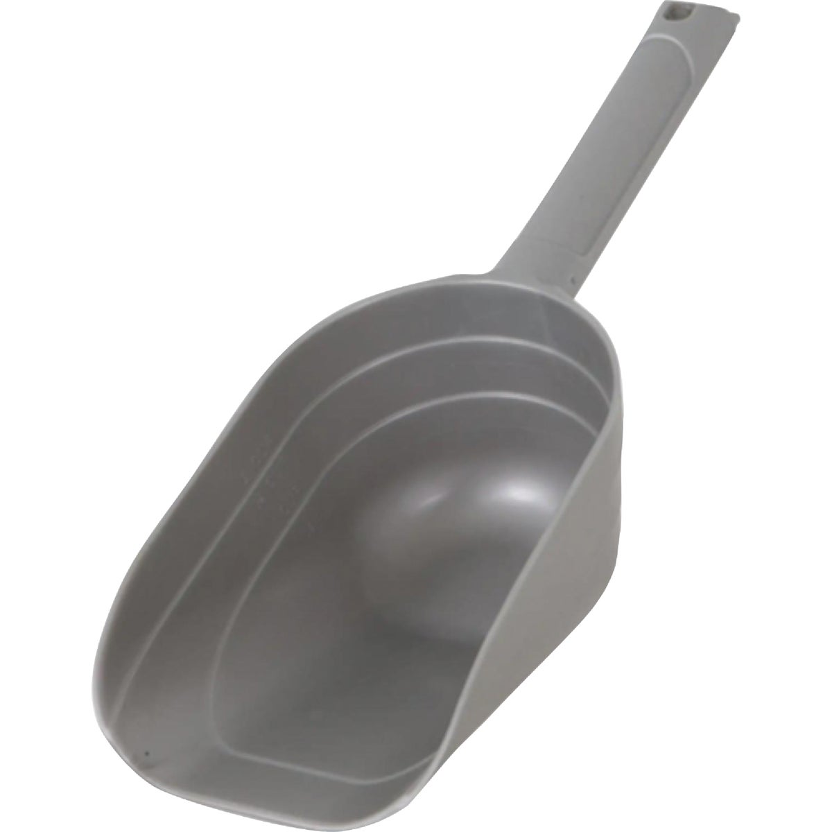 Item 842206, Durable plastic pet food scoop with Microban.