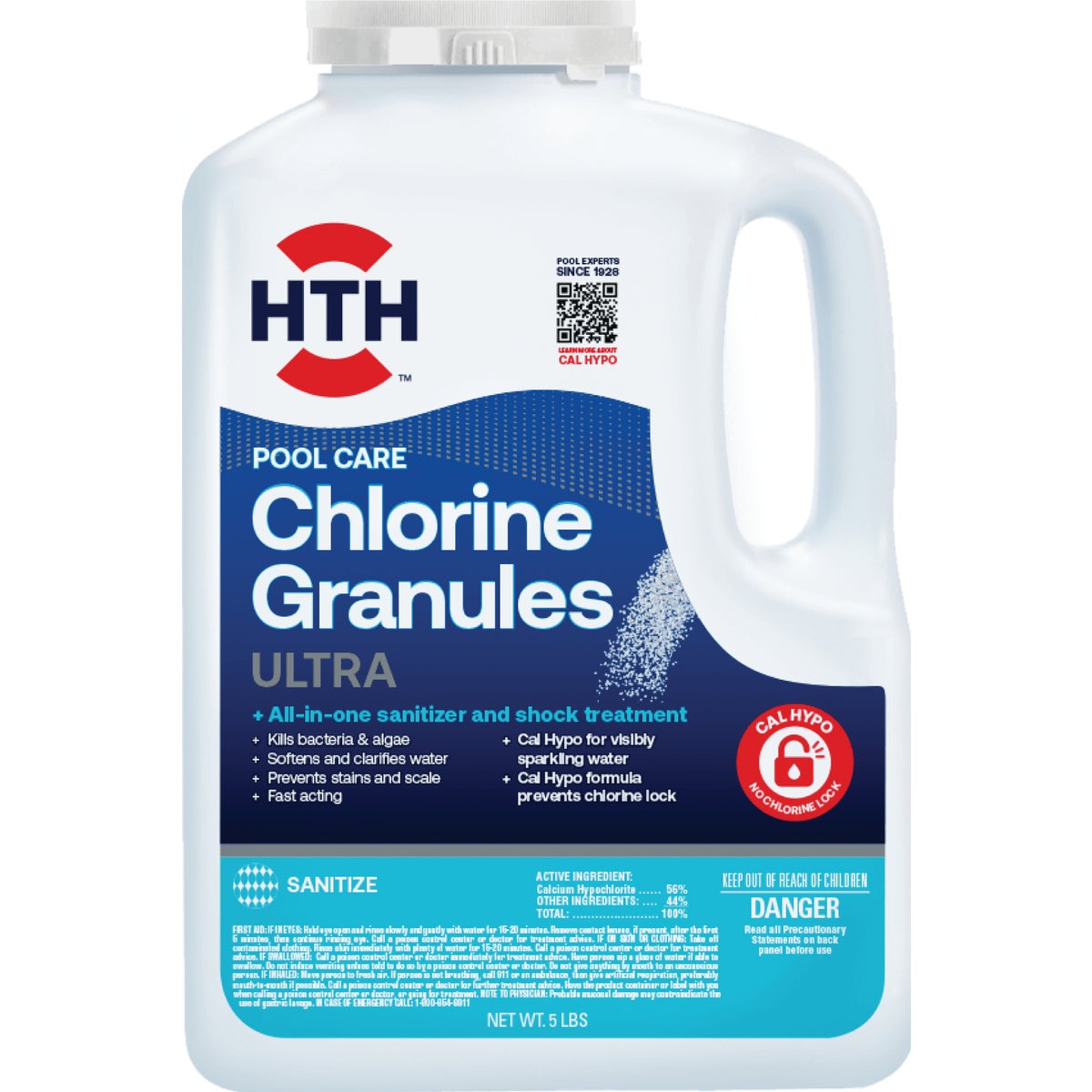 Item 843709, Chlorine granules that provide visible sparkle and crystal clear water in 