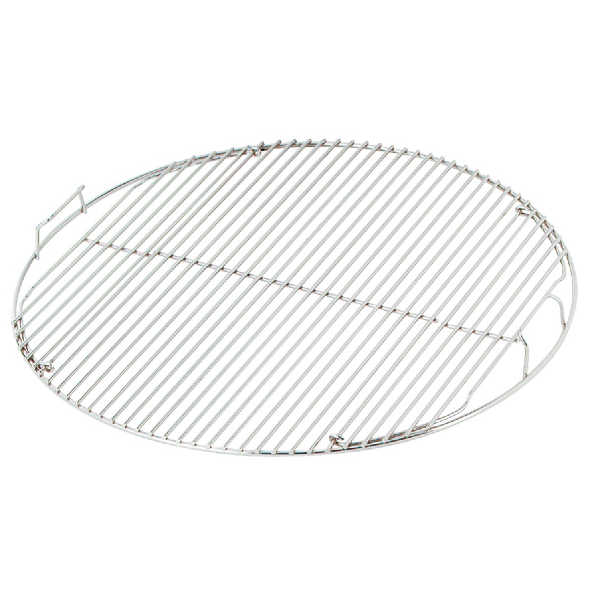 Item 844608, Hinged cooking grate which allows for easy addition of briquettes while 