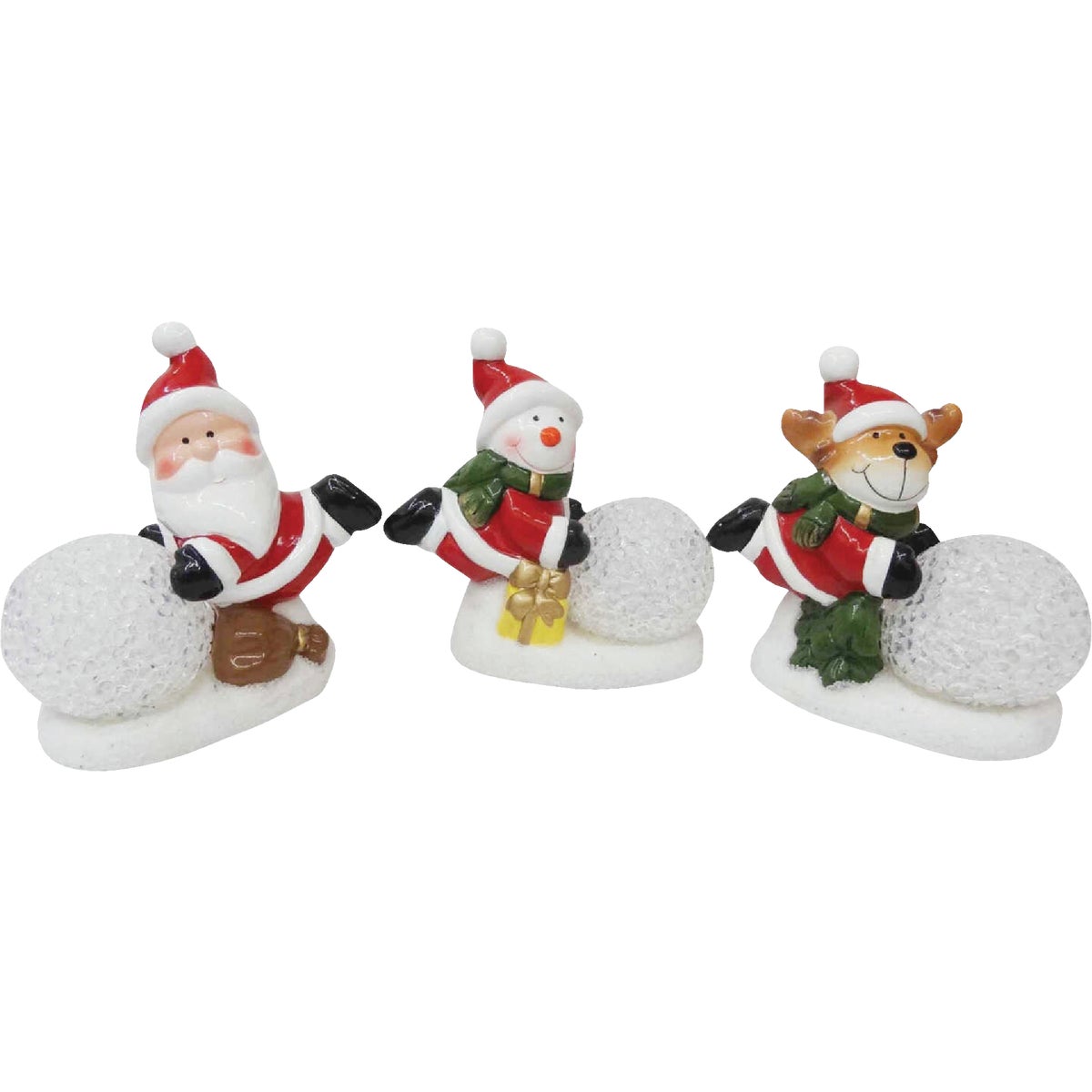 Item 900337, Christmas figurine featuring color changing LED (light emitting diode) 