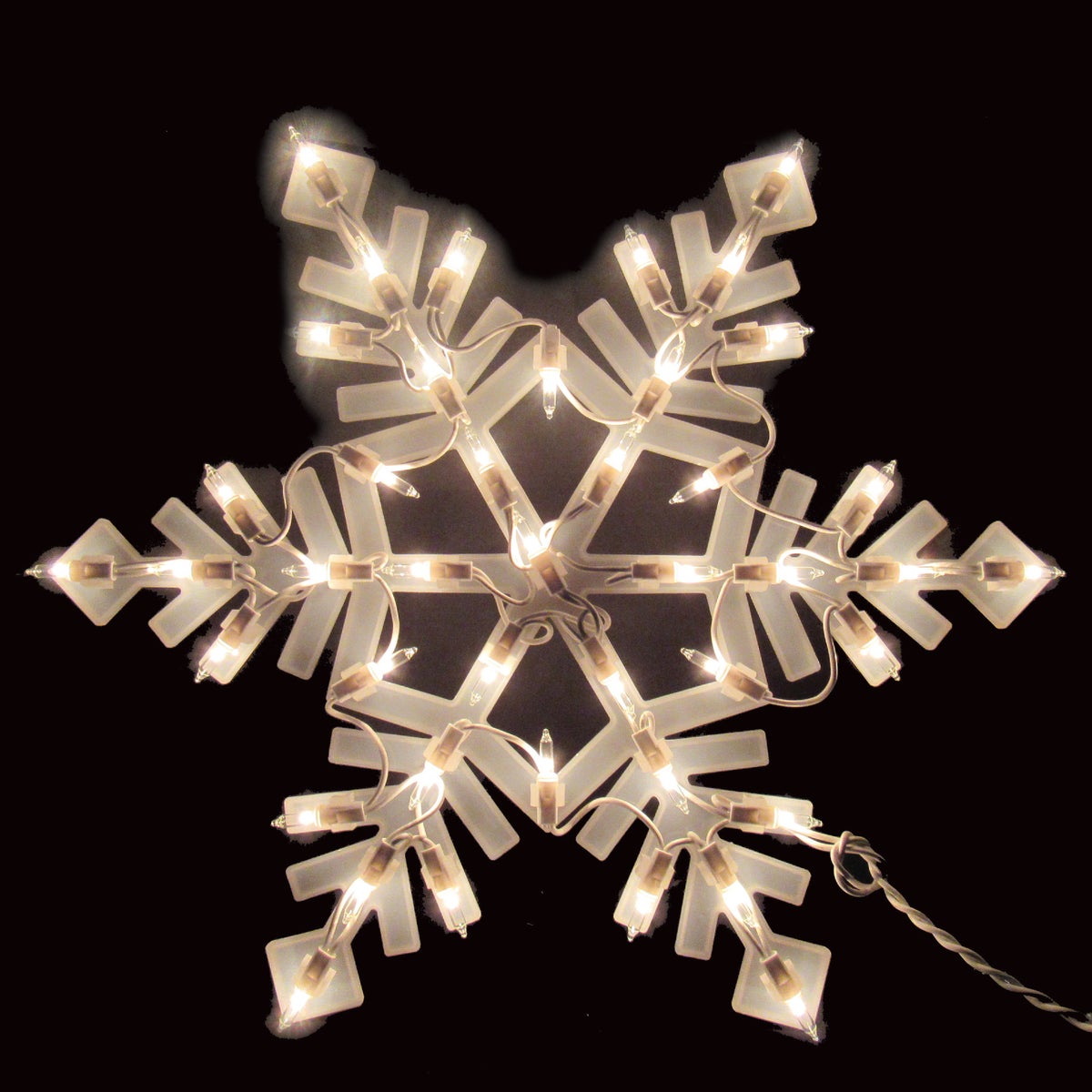 Item 900339, Lighted snowflake plaque ideal for holiday decorating.
