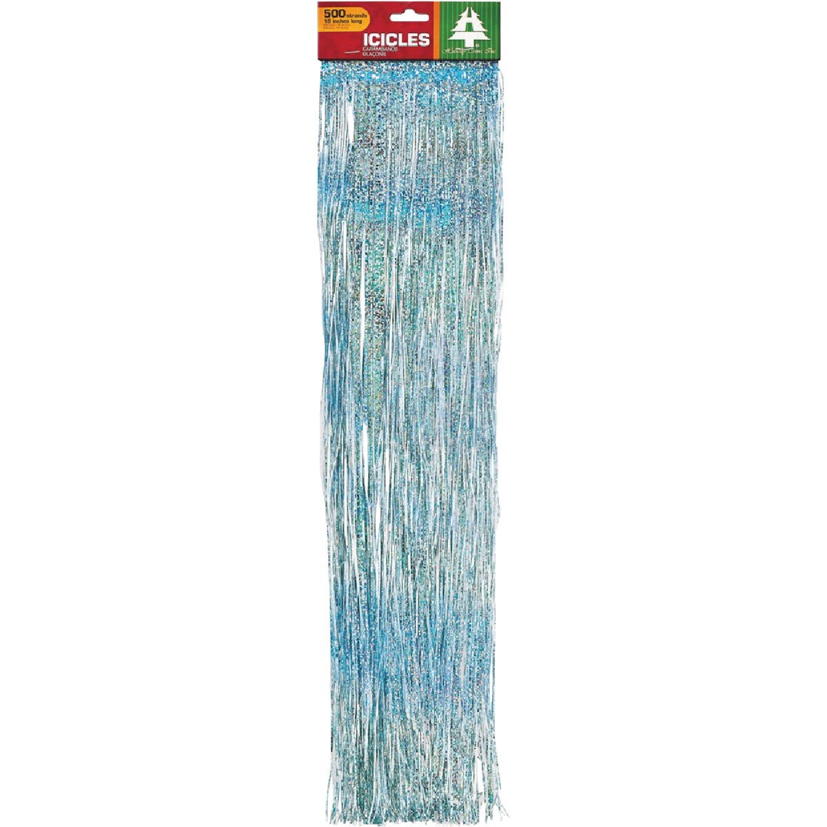 Item 901215, 500 Strand Silver Icicles are 18 In. Length. Holographic.