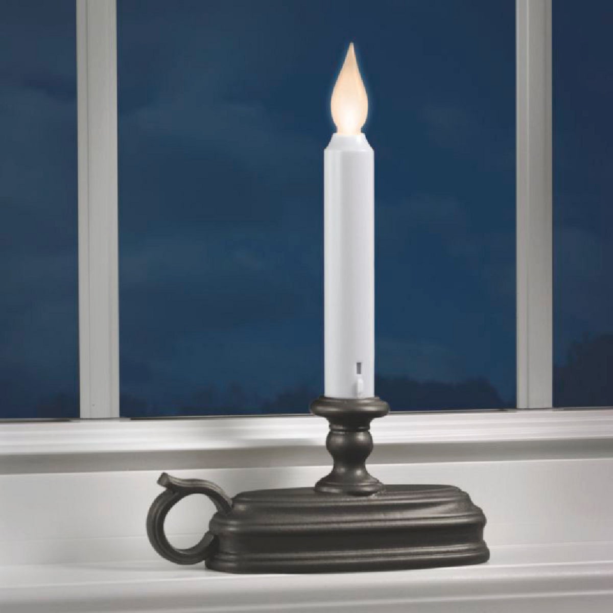 Item 904317, Deluxe warm white LED (light emitting diode) traditional battery candle.