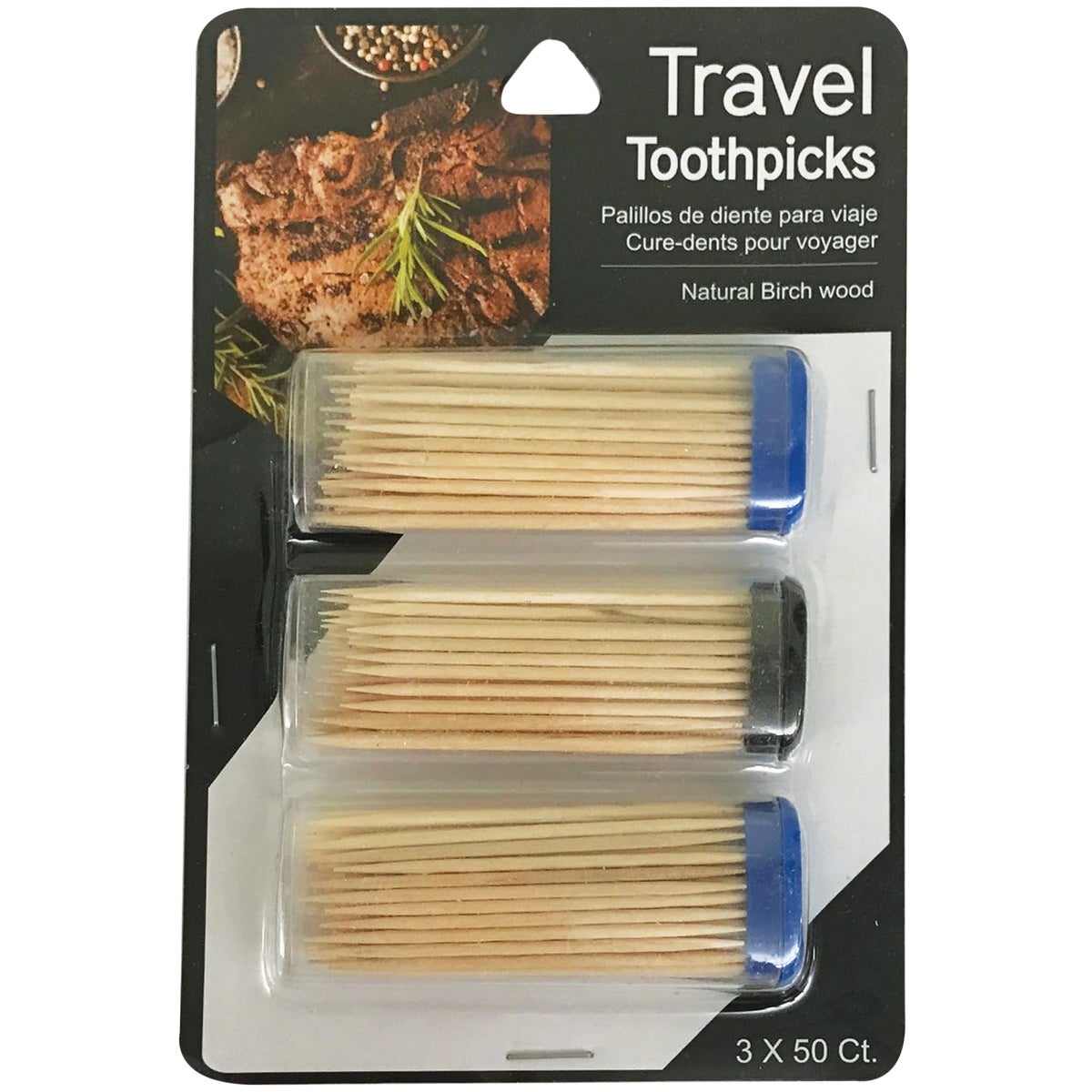 Item 970032, Travel toothpicks in convenient plastic, refillable containers with lids.