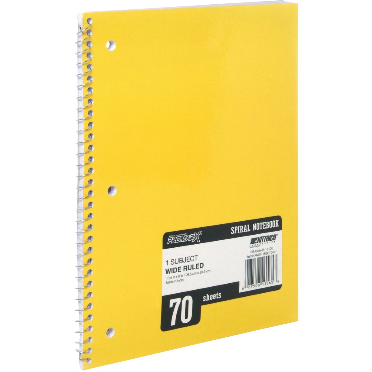 Item 970199, Wide-ruled, 1-subject, spiral notebook.