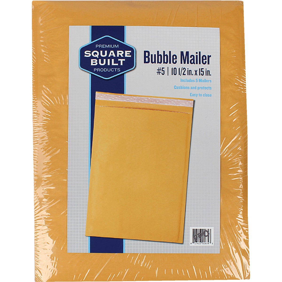 Item 970226, Square Built bubble mailers protects fragile items in the mail.