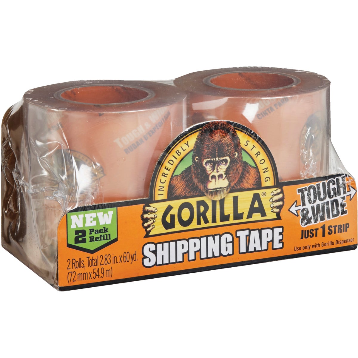 Item 970529, Gorilla shipping tape is thicker, tougher and wider.