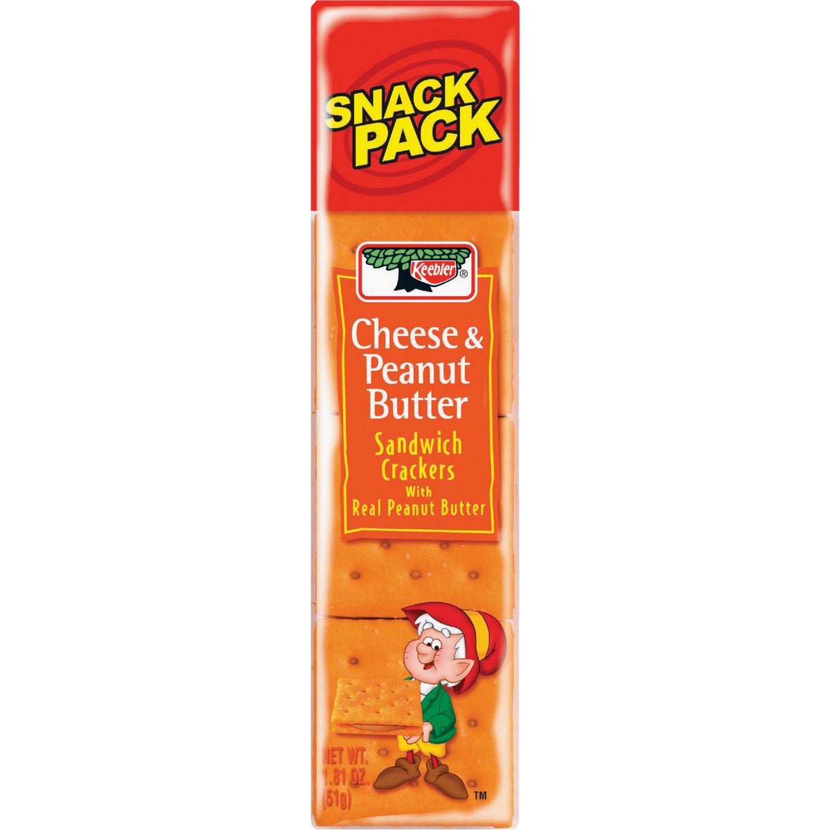 Item 970605, Keebler Cheese &amp; Peanut Butter crackers snack pack.