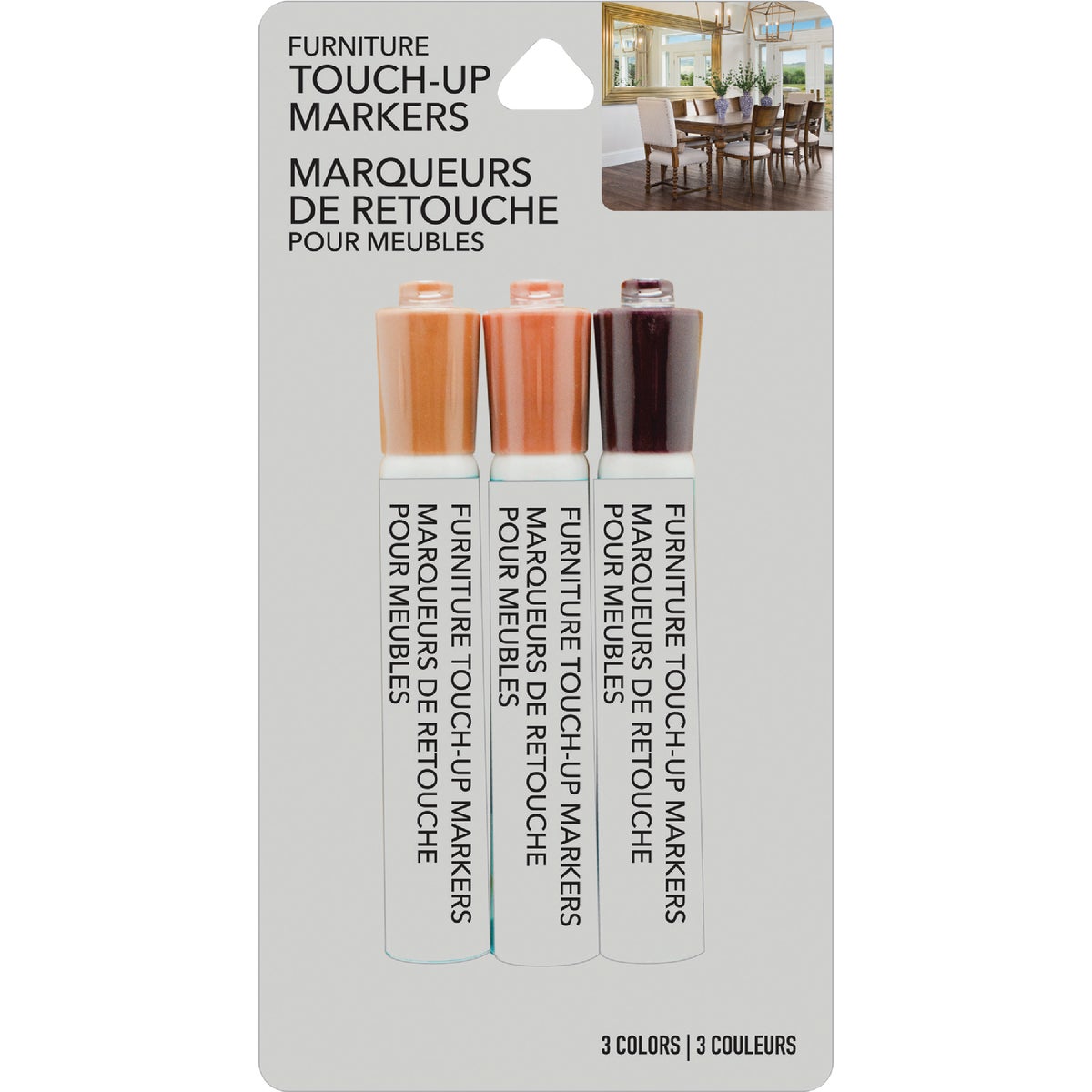 Item 970772, Furniture touch-up markers ideal for covering scratches and worn marks.