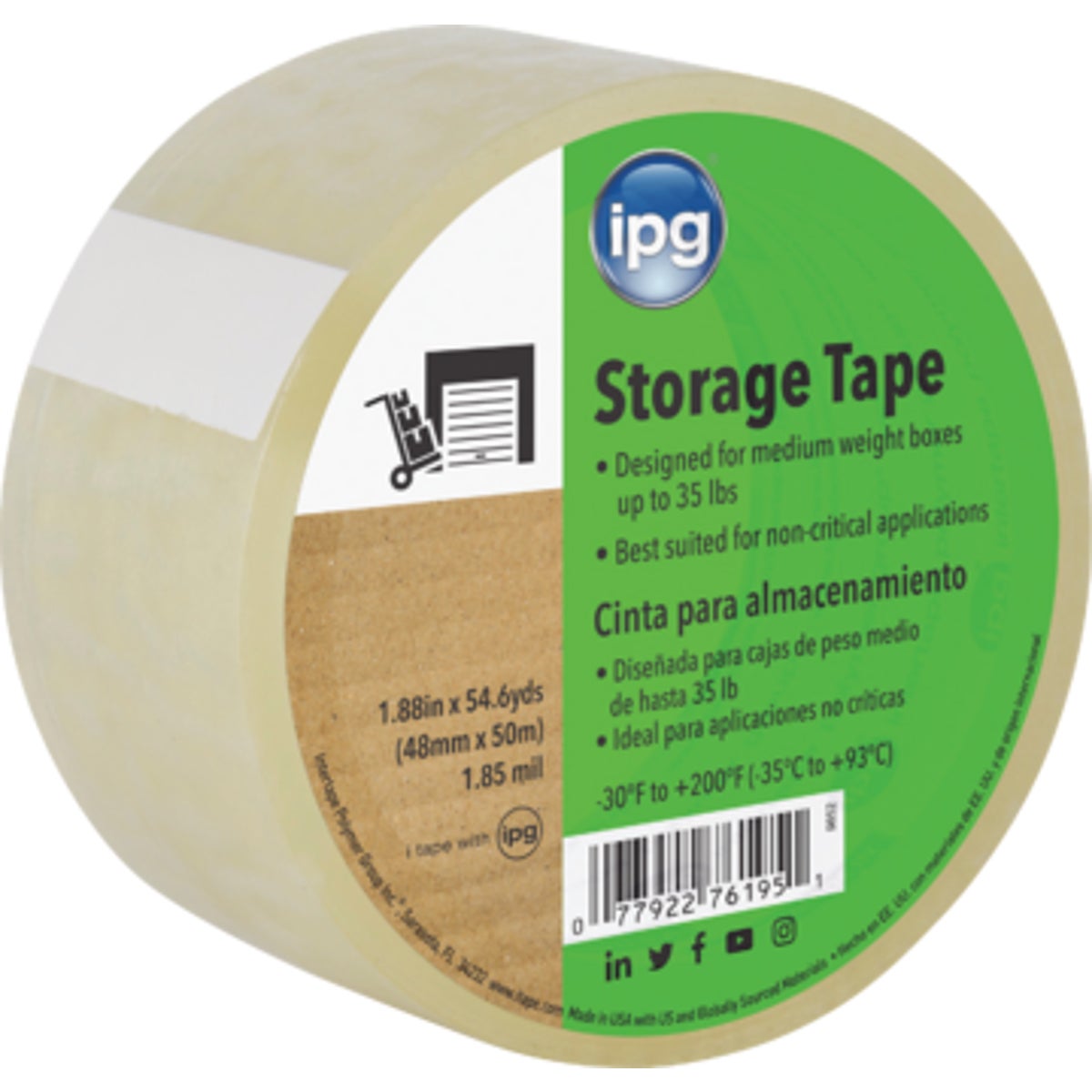 Item 971324, Polypropylene film carton sealing tape has exceptional strength and 