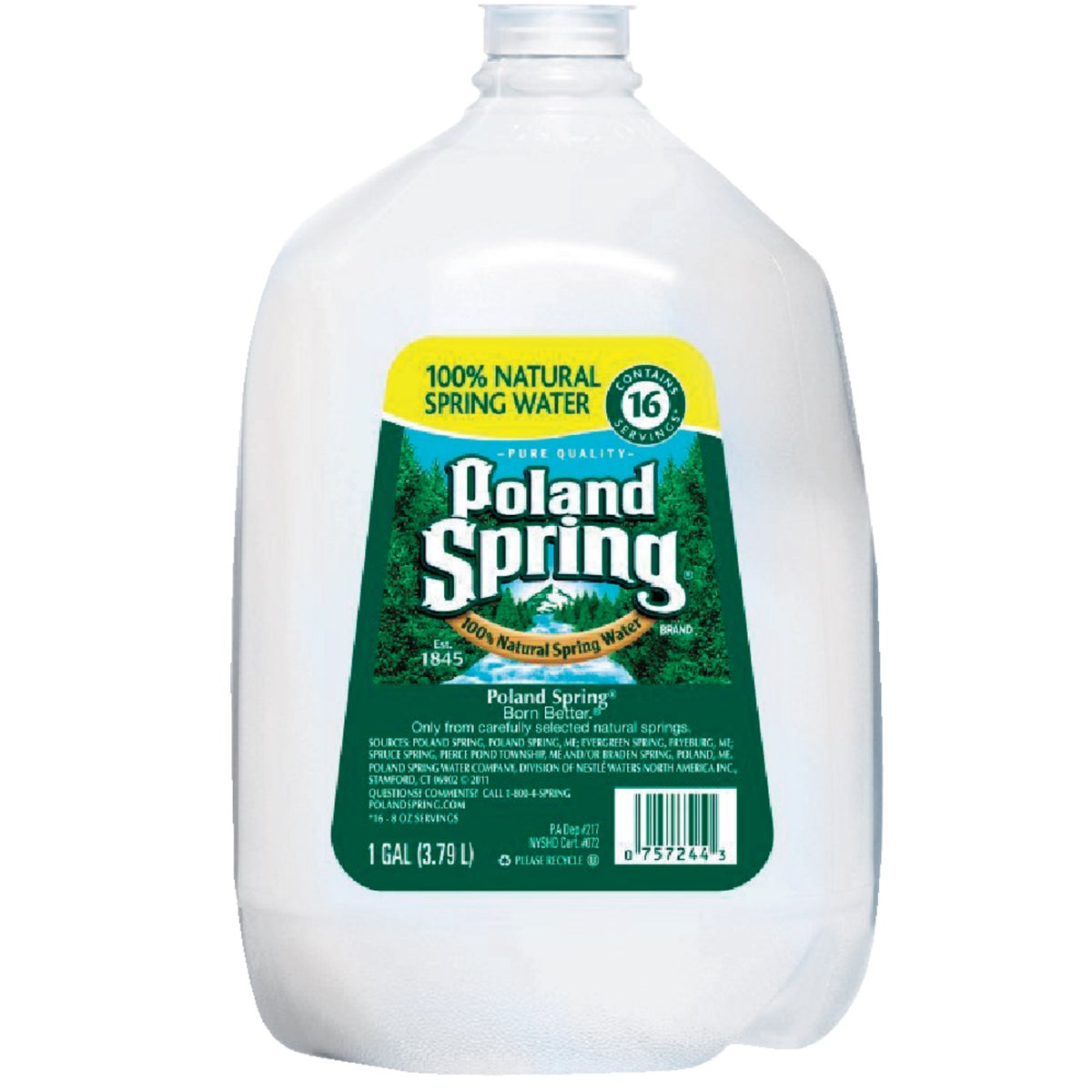 Item 971952, Spring water originates from protected, pristine underground spring sources