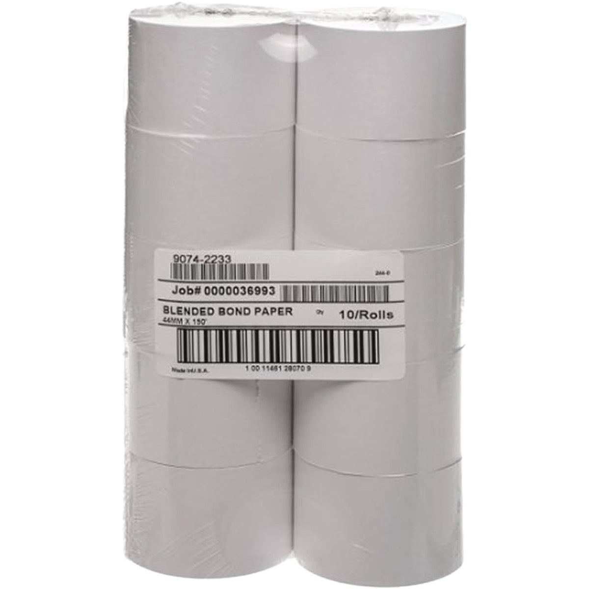 Item 973947, 10 Pack 44 MM Cash Register Roll, 1.75" Wide x 2.75" Diameter, 150' Long, .