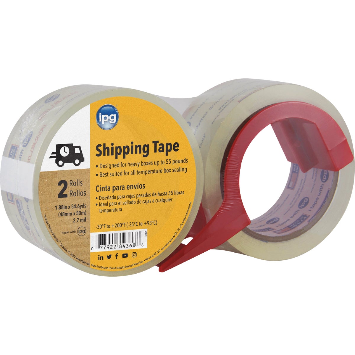 Item 977802, 2 In. x 55 Yd. roll clear film carton sealing tape.