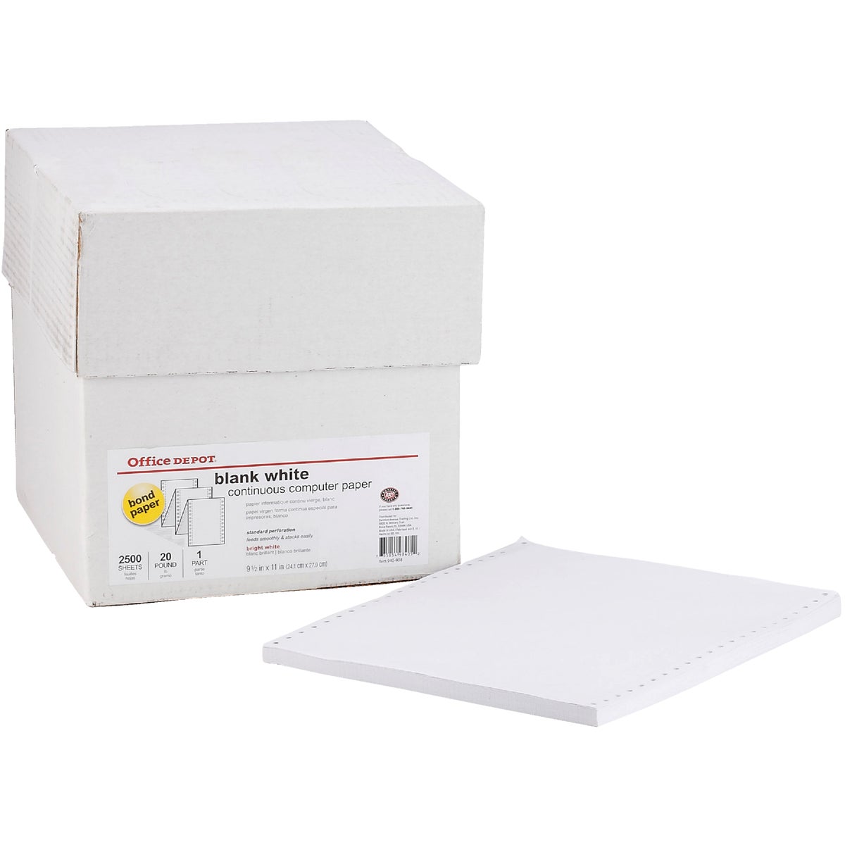 Item 991228, Printer paper ideal for easy jam-free feeding through any dot-matrix 