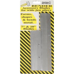 Item 100173, Accessory blades for wide-jaw metal bender pliers, mill finish.