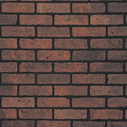 Item 103809, Classic dark red brick with black mortar textured wall paneling.