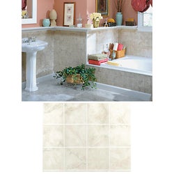 Item 103890, AquaTile embossed tileboard is a complete, water-resistant wall covering 