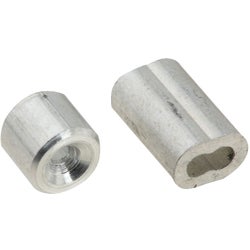 Item 104210, These extruded aluminum ferrules are used to clamp cable loops into fixed 
