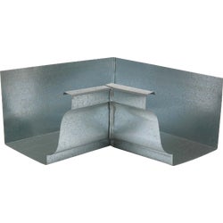 Item 108561, K style inside steel corner provides 2-pieces of gutter to continue along 