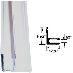 Item 116726, F-Channel starter strip securely supports soffit panels in place at the 
