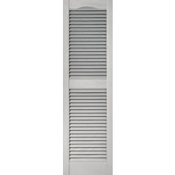 Item 165166, All shutters open louvered cathedral top with center rail and 15" wide .