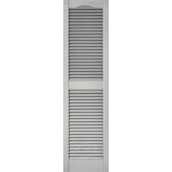 Item 165204, All shutters open louvered cathedral top with center rail and 15" wide .