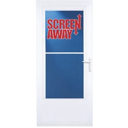 Item 184772, Heavy-duty storm door featuring retractable screen that disappears when not