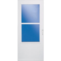 Item 186244, Mobile home, self-storing, 1-inch thick wood core, storm door.