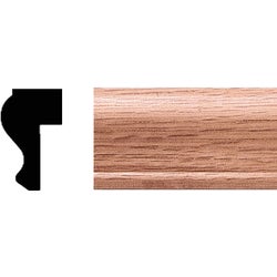 Item 186988, Solid red oak lineal cap molding. Cut-to-length. 3/4 In. x 1-1/4 In.