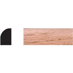 Item 187003, Solid red oak base shoe lineal molding. Cut-to-length. 1/2 In. x 3/4 In.
