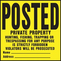 YP-1 Hy-Ko Posted Private Property