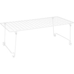 Item 200652, Shelf can be used by hanging or stacking on wire or wood shelving.