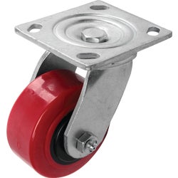 Item 201128, Red polyurethane wheels are lightweight, non-marking wheels impervious to 