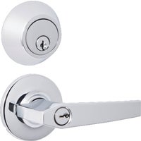 8308-D105-PC Steel Pro Straight Entry Combo and combo deadbolt door lever