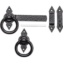 Item 201360, National catalog model No. V1140 Spear Ring Latch, black.