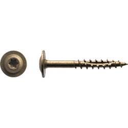 Item 201364, Bronze ceramic cabinet screw with a built-on round washer head.